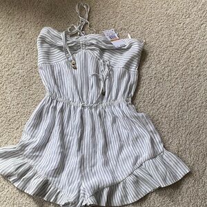 Striped Gray cover up beach women RomperS